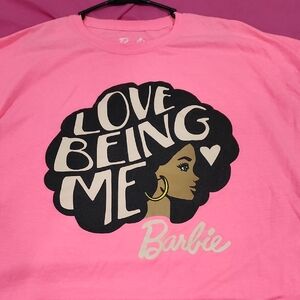 Barbie Pink Graphic Tee with Love Being Me Design